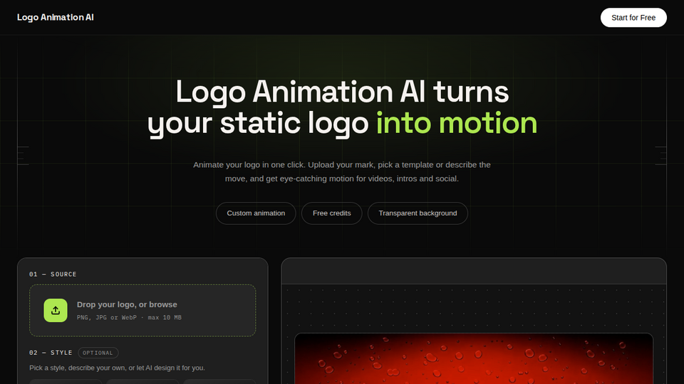 Screenshot of Logo Animation AI