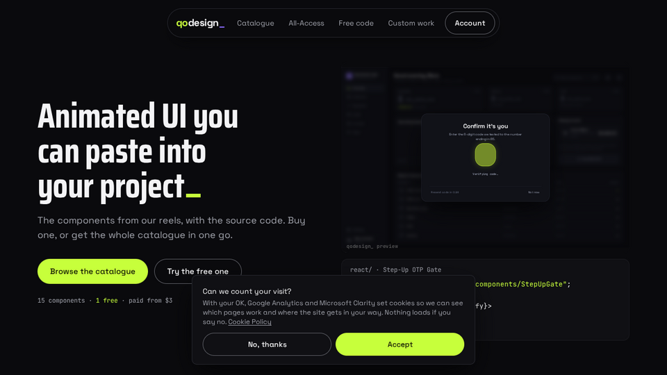 Screenshot of qodesign
