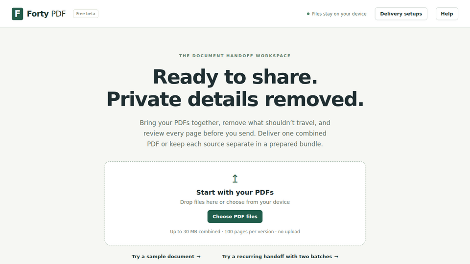 Screenshot of Forty PDF