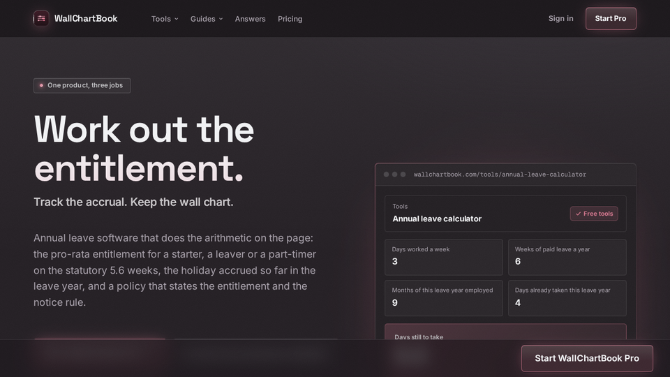Screenshot of WallChartBook