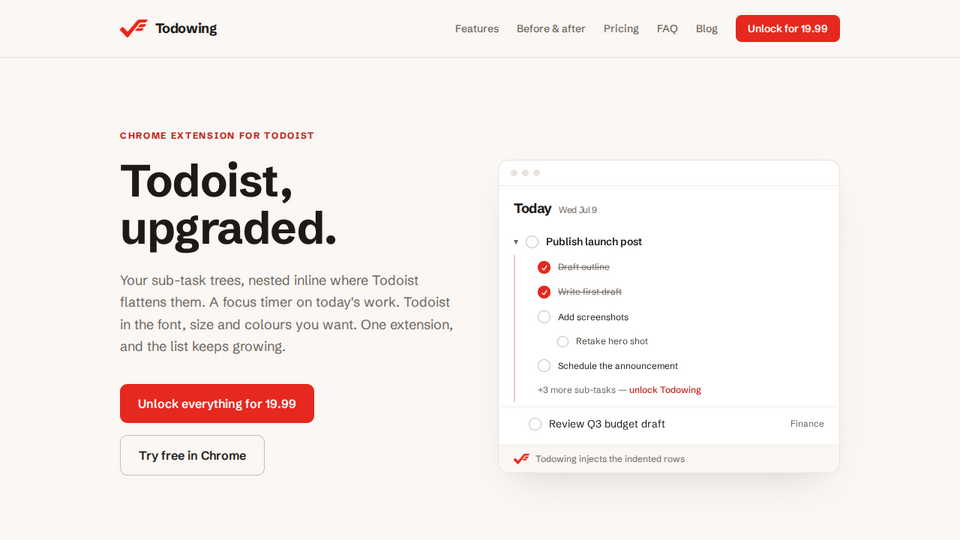 Screenshot of Todowing