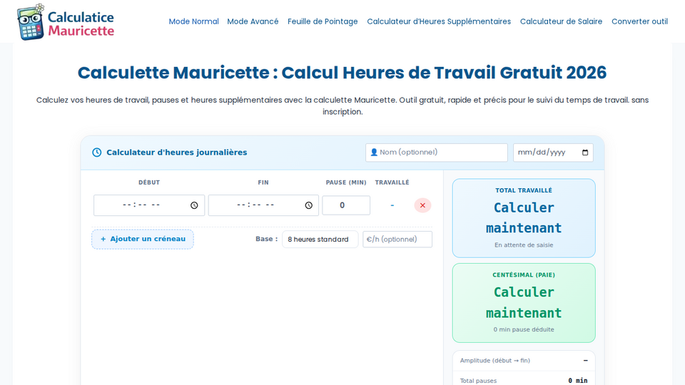 Screenshot of Calculette Mauricette