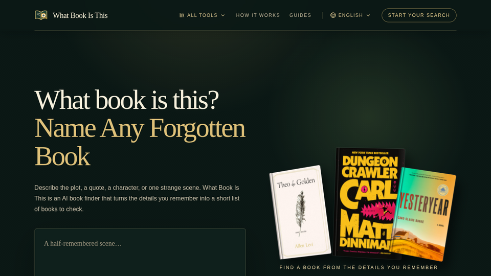 Screenshot of What Book Is This