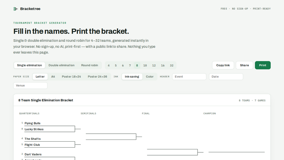 Screenshot of Bracketree