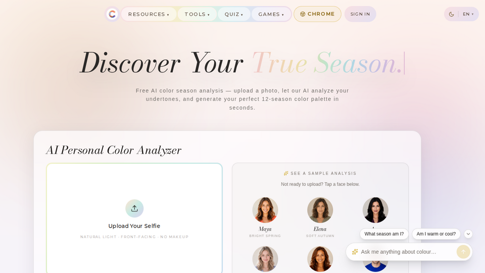Screenshot of Color Season AI