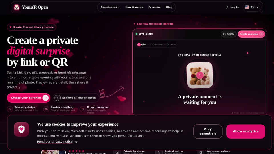 Screenshot of YoursToOpen