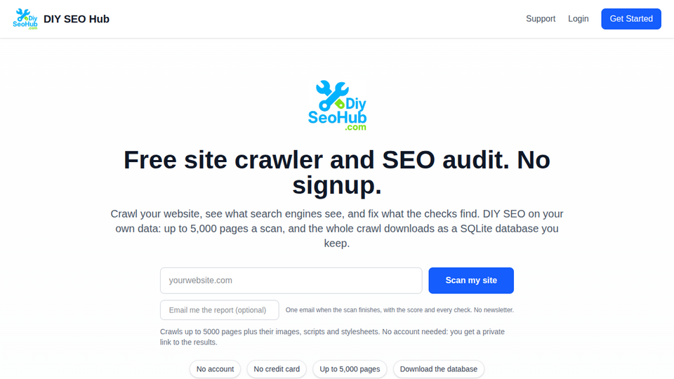 Screenshot of DIY SEO Hub