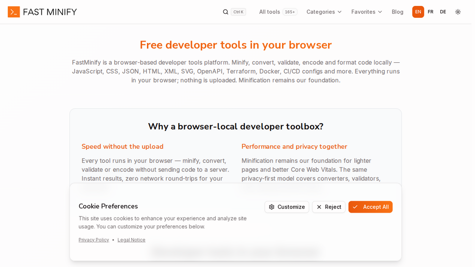 Screenshot of FastMinify