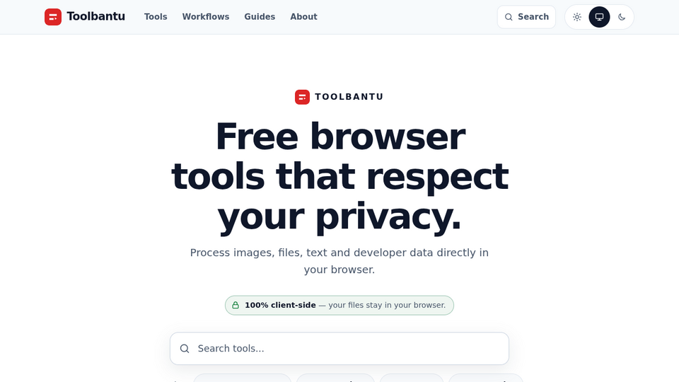 Screenshot of Toolbantu