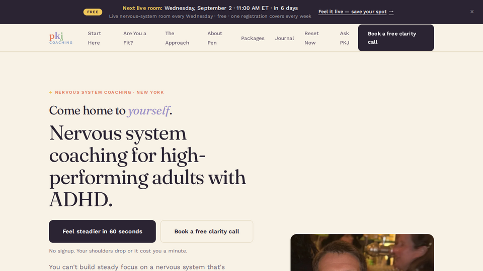 Screenshot of PKJ Coaching