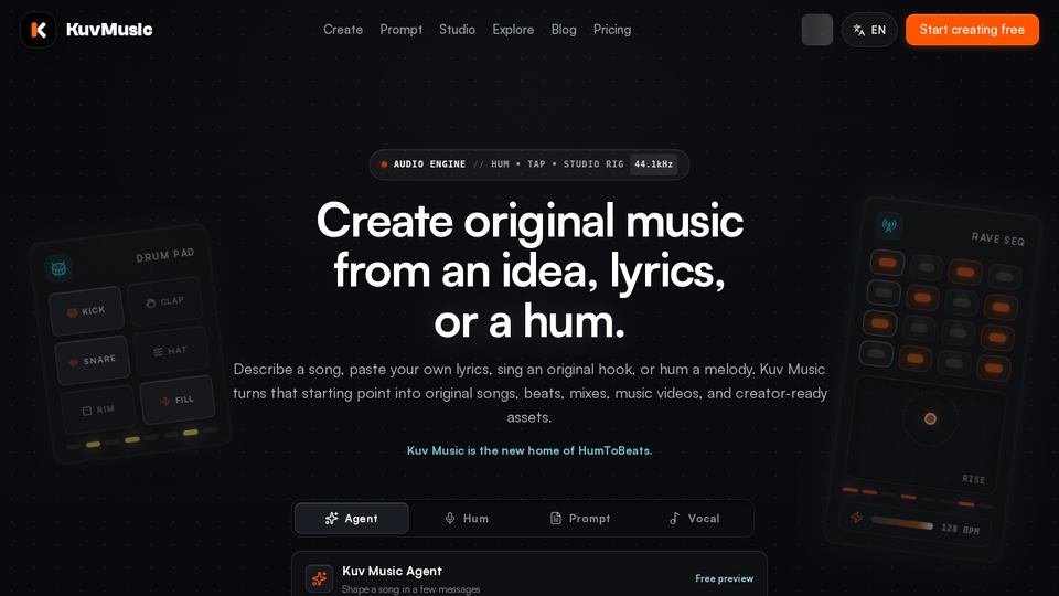 Screenshot of Kuv Music