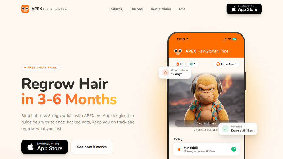 Screenshot of APEX - Hair Growth Tribe