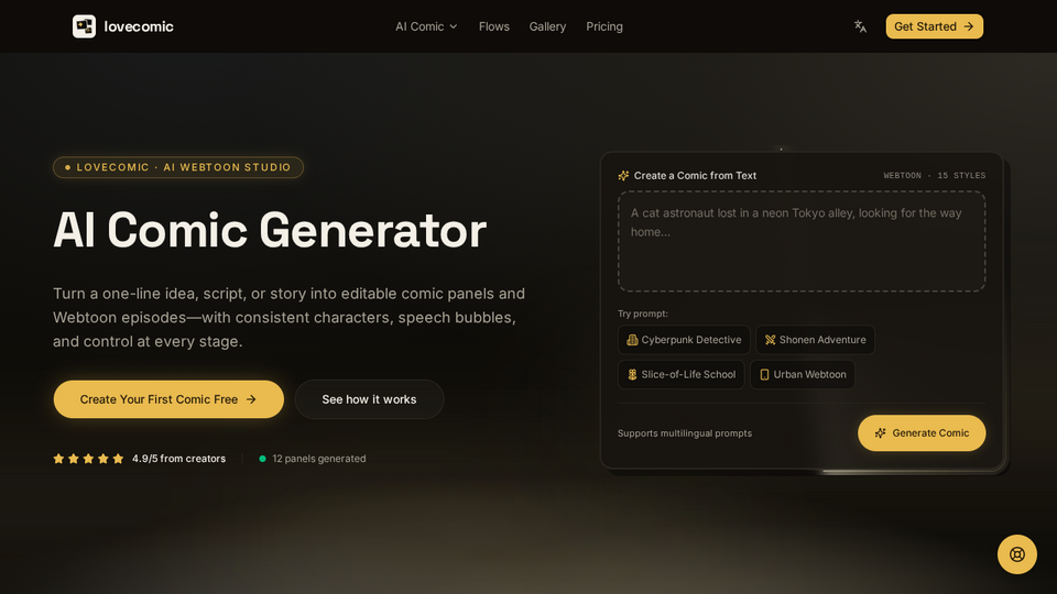 Screenshot of Lovecomic
