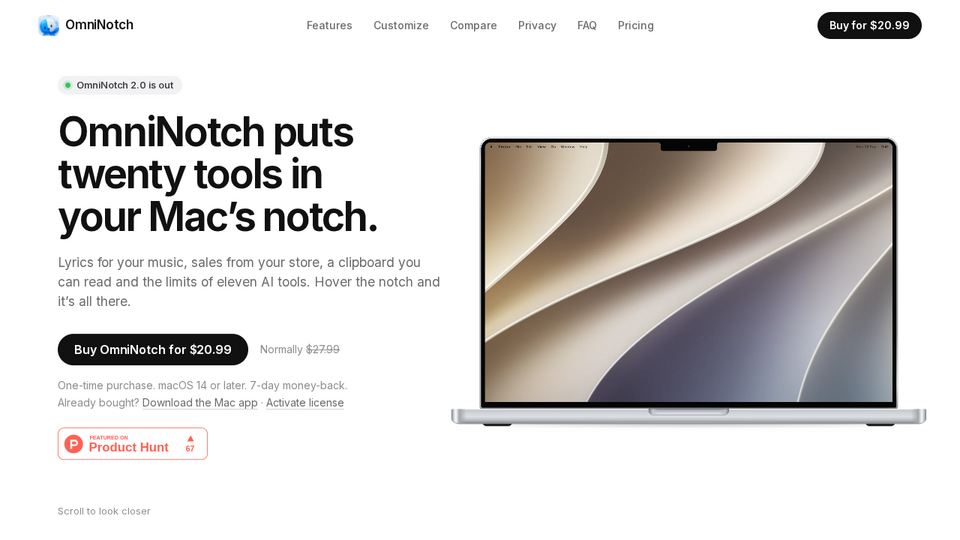 Screenshot of OmniNotch
