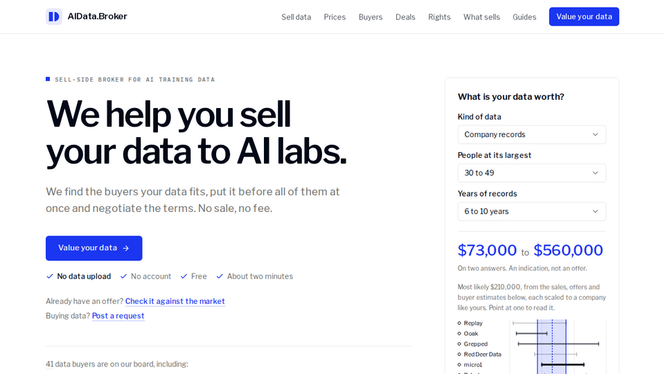 Screenshot of AIData.Broker