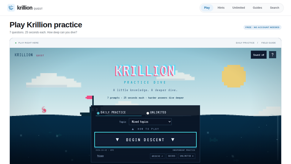 Screenshot of Krillion Quest