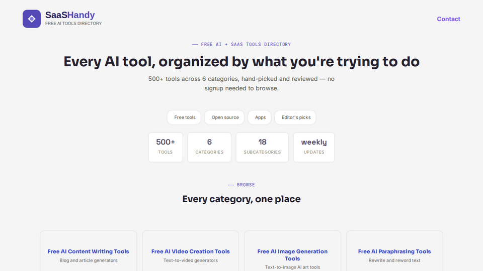 Screenshot of SaaSHandy