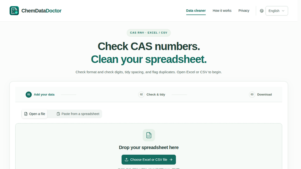 Screenshot of ChemDataDoctor