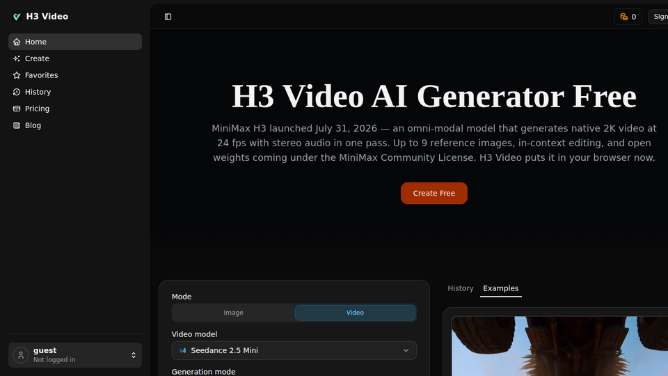 Screenshot of H3 Video
