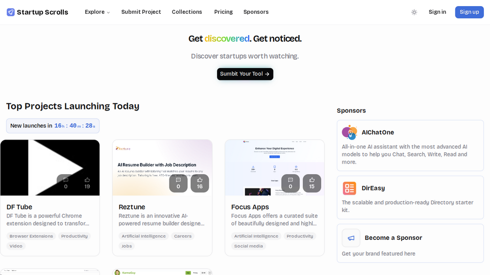 Screenshot of Startup Scrolls