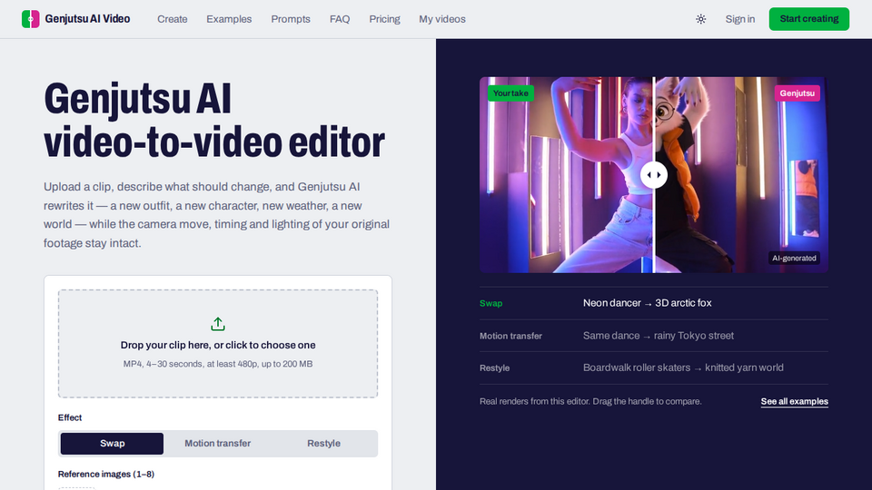 Screenshot of Genjutsu AI Video Editor