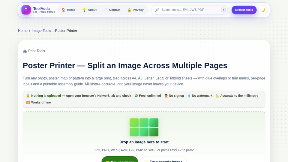 Screenshot of Poster Printer