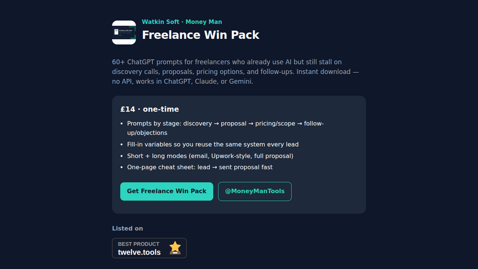 Screenshot of Freelance Win Pack