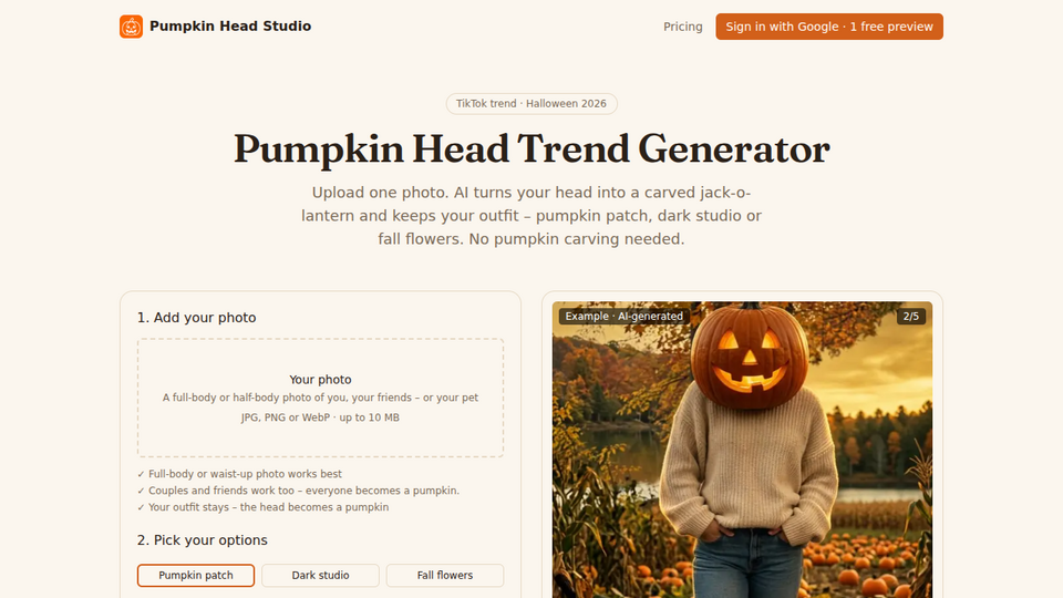 Screenshot of Pumpkin Head Studio