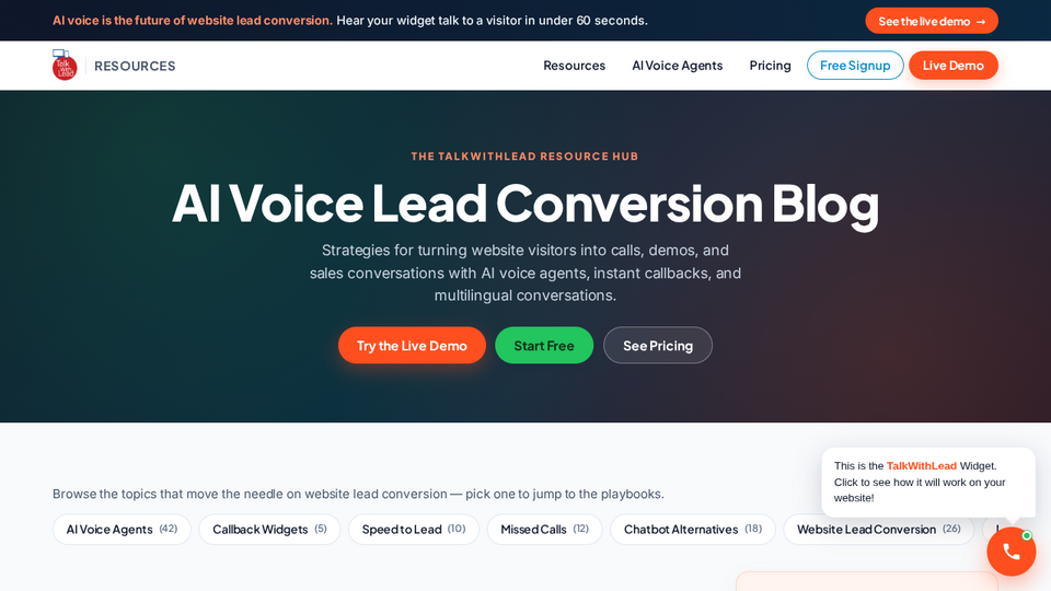 Screenshot of TalkWithLead