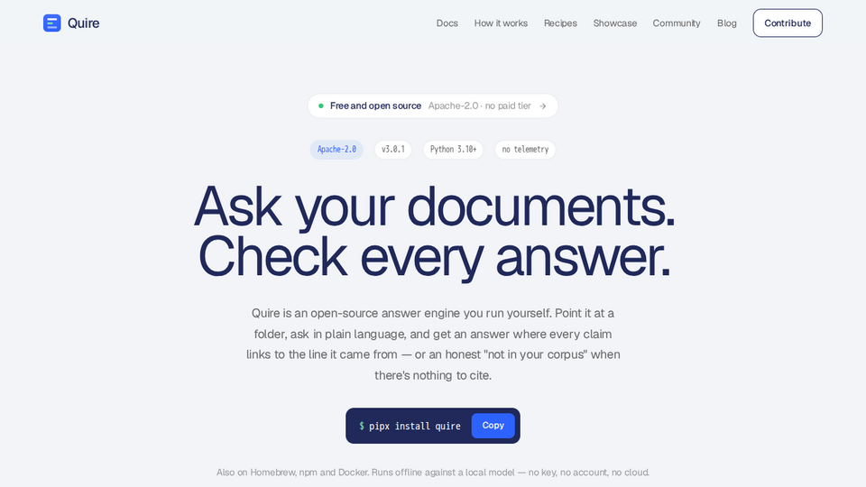 Screenshot of Quire