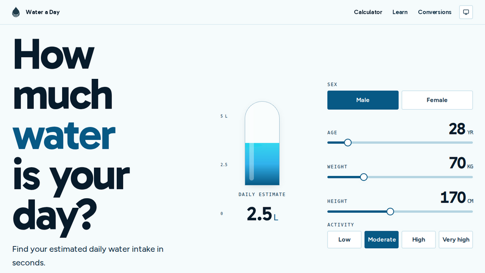 Screenshot of Water a Day