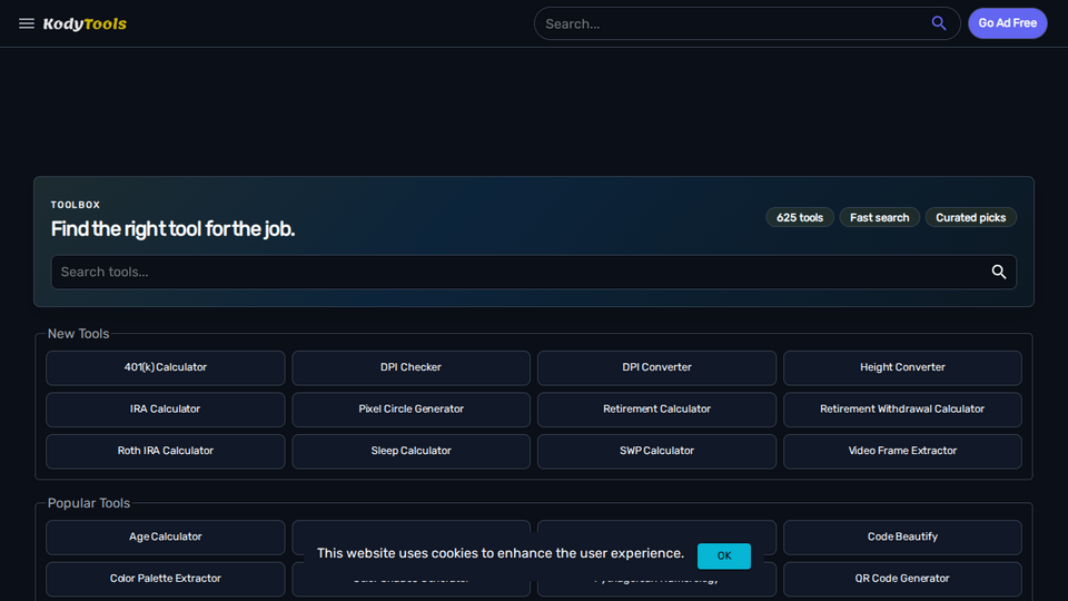 Screenshot of Kody Tools