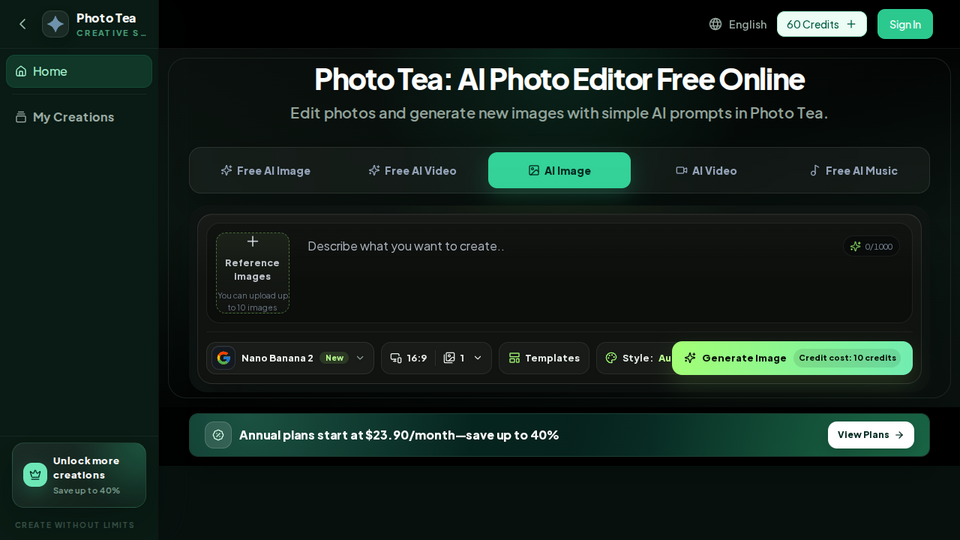 Screenshot of Photo Tea
