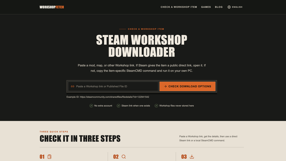 Screenshot of WorkshopFetch