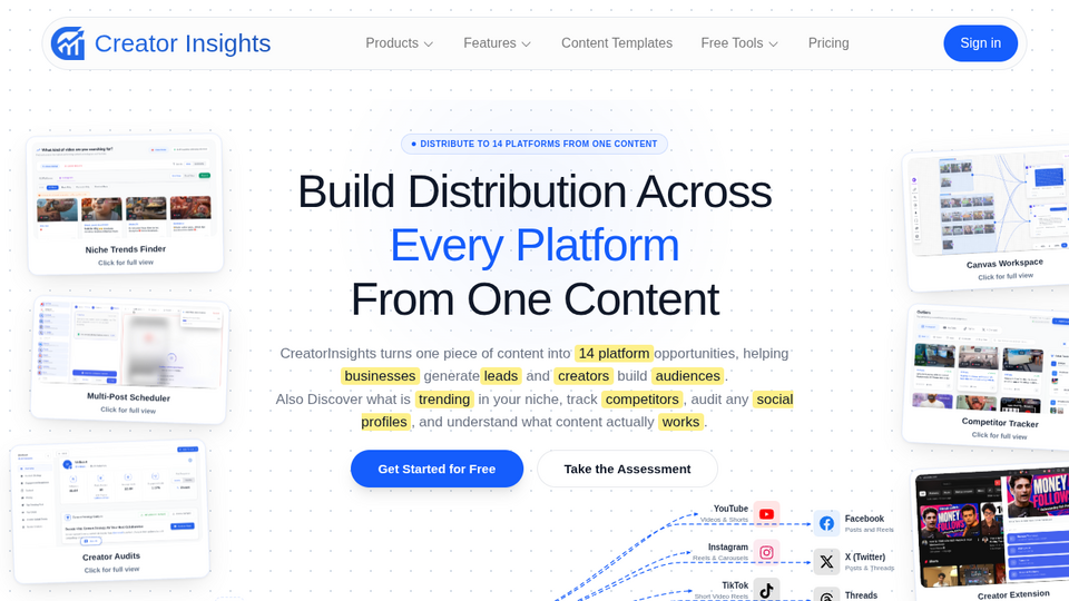 Screenshot of CreatorInsights