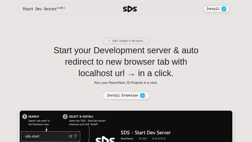 Screenshot of Start Dev Server