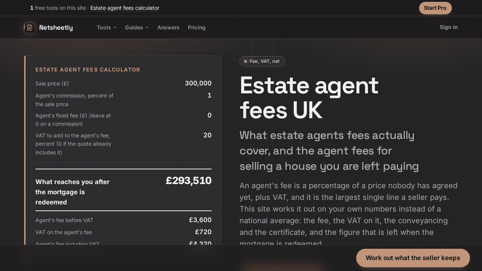 Screenshot of Netsheetly