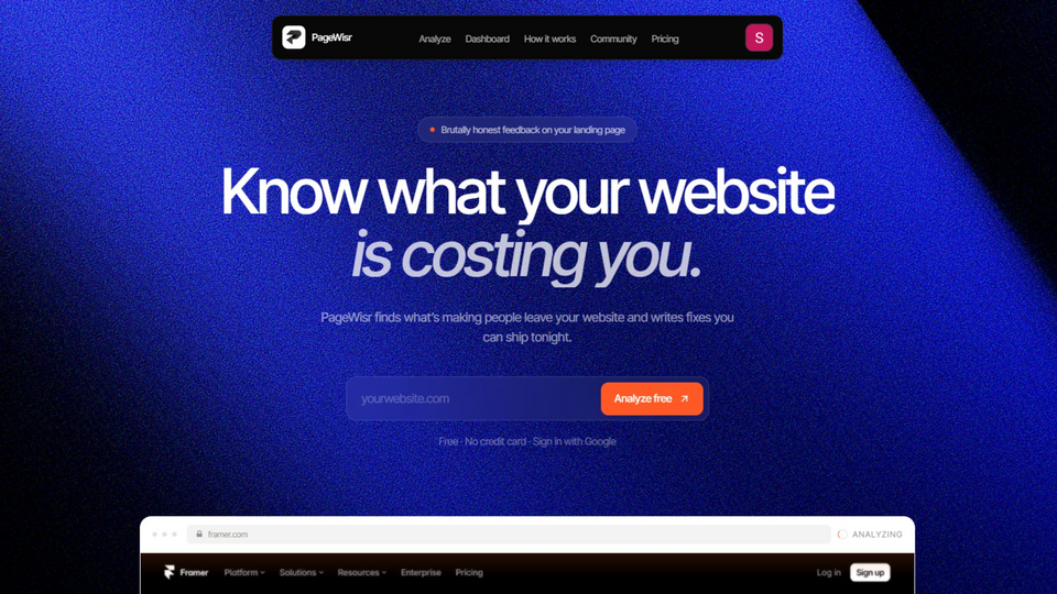 Screenshot of PageWisr