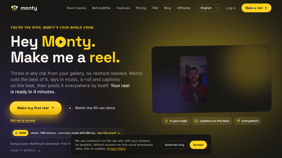 Screenshot of Monty.fast
