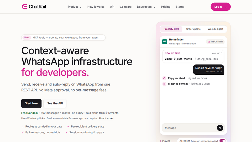 Screenshot of ChatRail