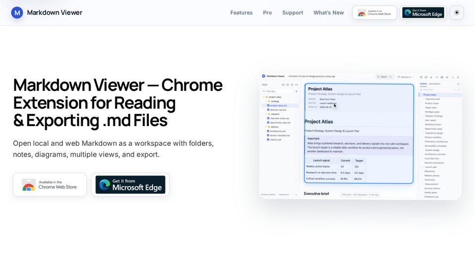 Screenshot of Markdown Viewer