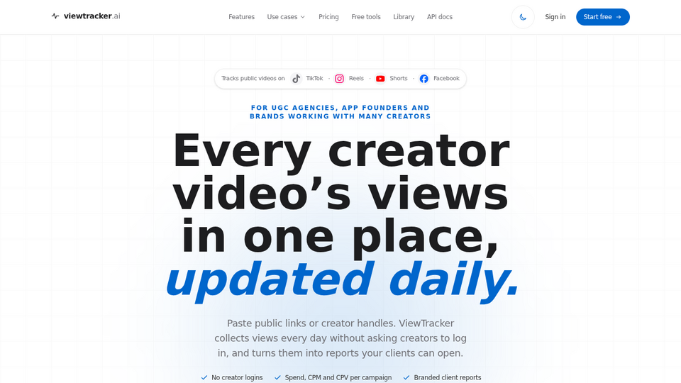 Screenshot of ViewTracker