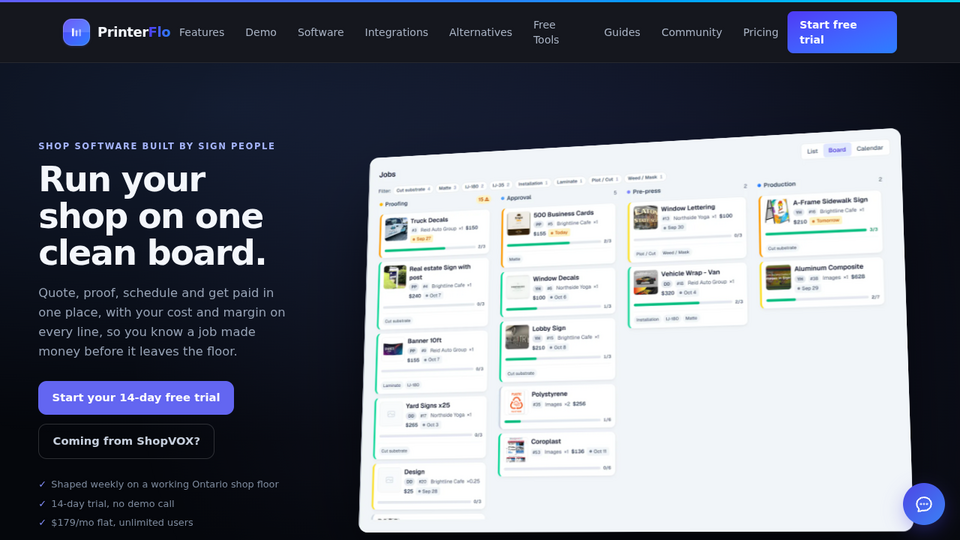 Screenshot of PrinterFlo