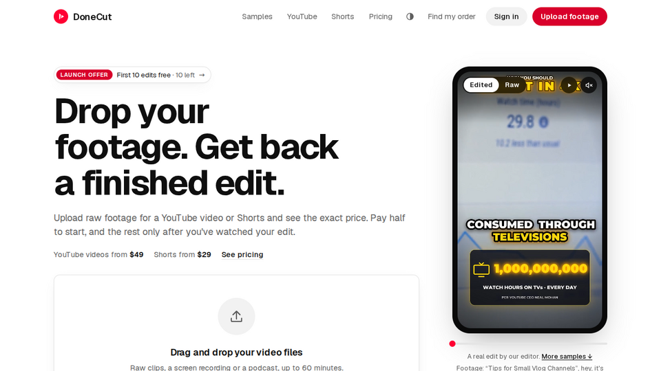 Screenshot of DoneCut