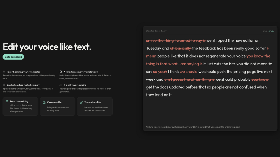 Screenshot of Paraphrase
