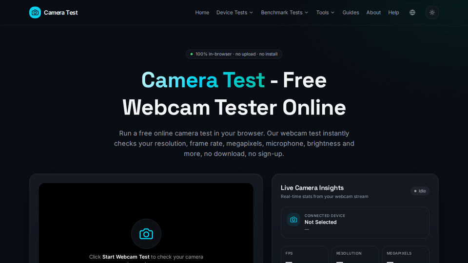 Screenshot of Camera Test
