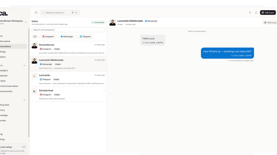 Screenshot of SetLuca