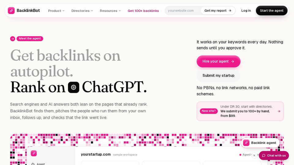 Screenshot of BacklinkBot