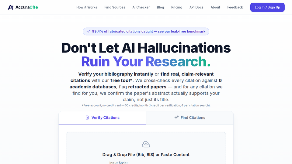 Screenshot of AccuraCite