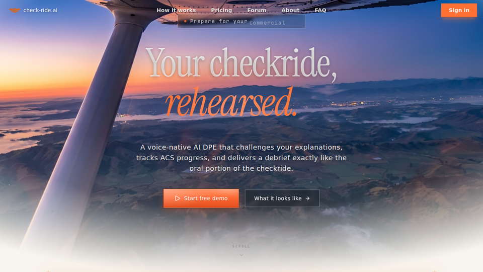 Screenshot of check-ride.ai